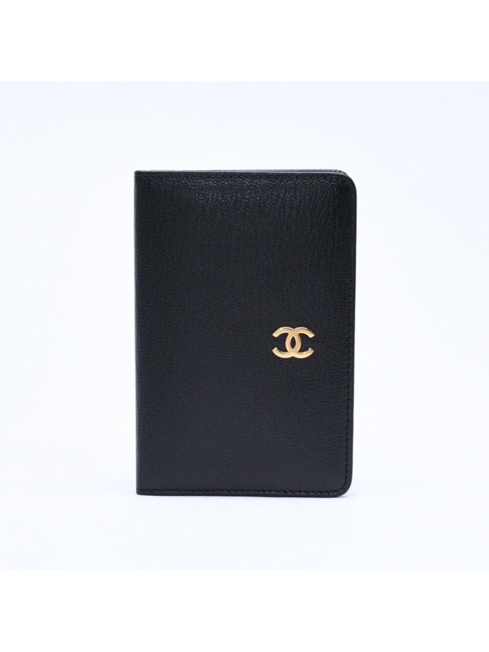 Chanel CC Logo Notebook Cover Book Black Gold Agenda